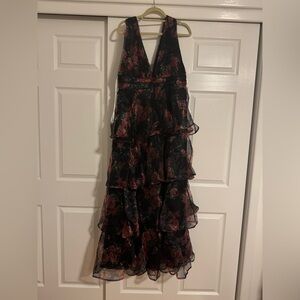 Lulus Garden Romance Floral Print Organza Maxi Dress: Size XL / NWT